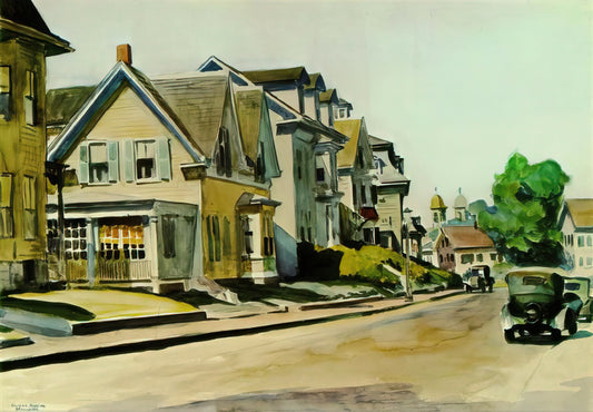 Painting The Nighthawks: Edward Hopper's Iconic Masterpiece of American Solitude - Sun on Prospect Street Gloucester, Massachusetts by Edward Hopper