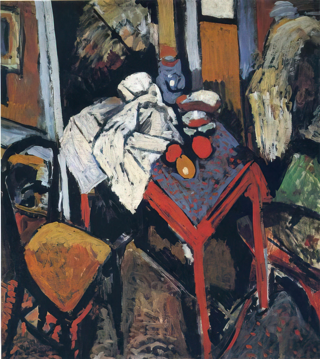 Paintings by André Derain: A Journey Through Fauvism and Beyond - STILL LIFE ON THE RED TABLE 1904 by Andre Derain