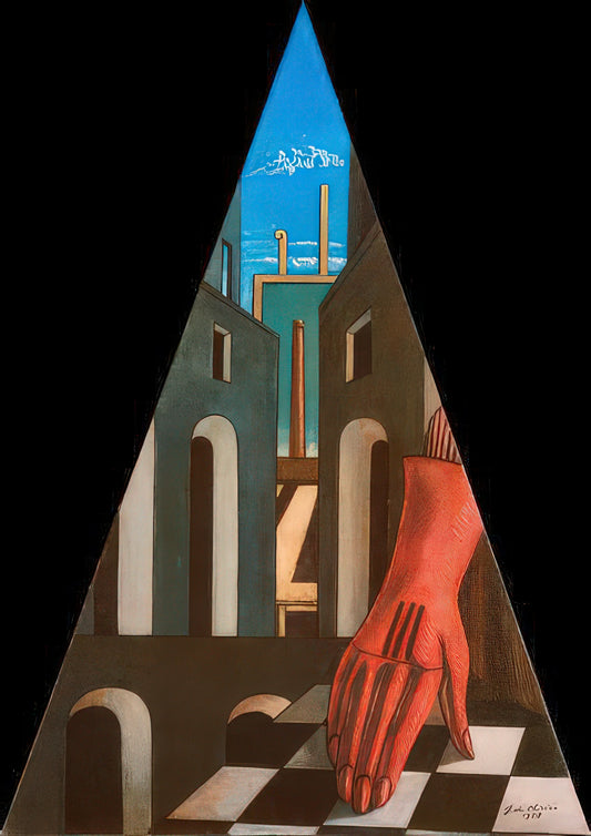 Paintings of Giorgio de Chirico: A Guide to the Metaphysical Master's Enigmatic Vision - METAPHYSICAL TRIANGLE 1958 by Giorgio de Chirico