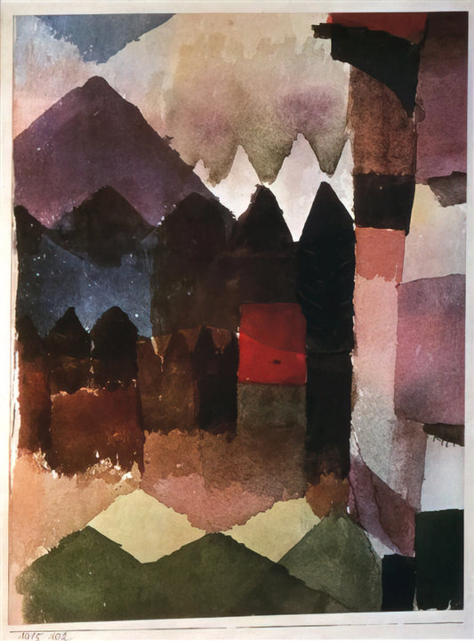 Paul Klee Paintings: A Journey Through Color, Line, and Symbolism - HAIRDRYER IN MARC S GARDEN 1915 by Paul Klee