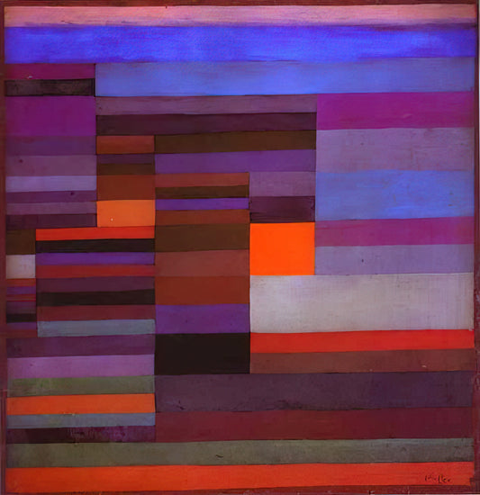 Paul Klee Portrait: A Journey into the Artist's Symbolic and Abstract Self-Exploration - FIRE EVENING 1929 by Paul Klee