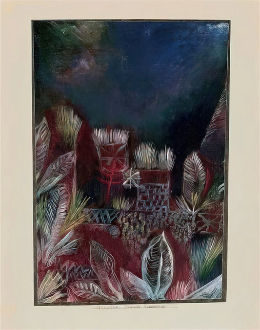 Paul Klee Red: A Chromatic Journey Through the Artist's Symbolic Palette - TROPICAL TWILIGHT 1921 by Paul Klee