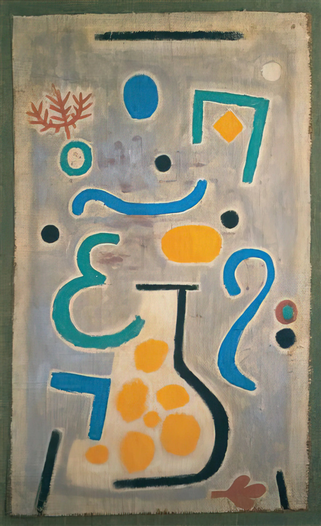 Paul Klee Sun: A Radiant Exploration of Color, Symbolism, and Modernist Genius - THE VASE 1938 by Paul Klee