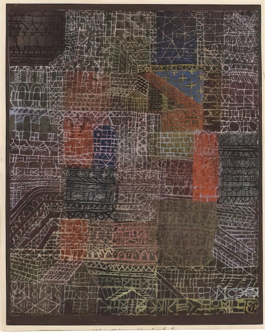 Paul Klee Watercolor Artwork: A Journey into Color, Line, and Poetic Abstraction - STRUCTURAL II 1924 by Paul Klee