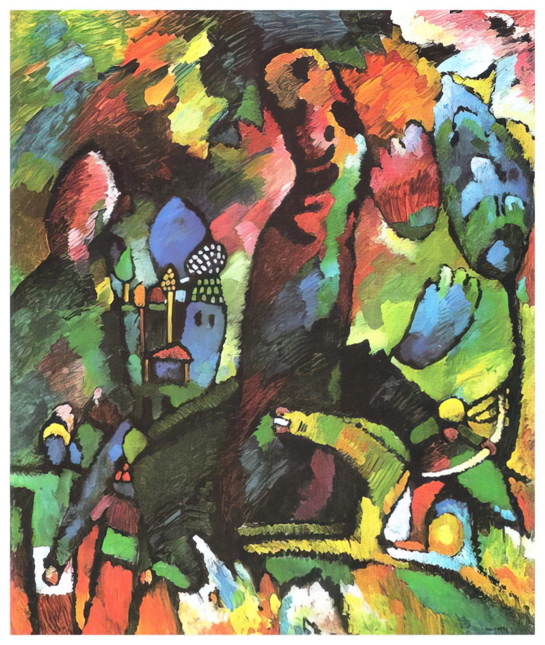 Paul Klee and Wassily Kandinsky: The Bauhaus Masters Who Redefined Modern Art - PICTURE WITH ARCHER 1909 by Wassily Kandinsky