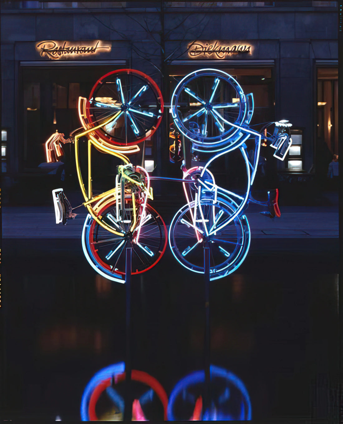 Persimmon Rauschenberg: The Fruit That Became a Modern Art Icon - RIDING BIKES 1998 by Robert Rauschenberg