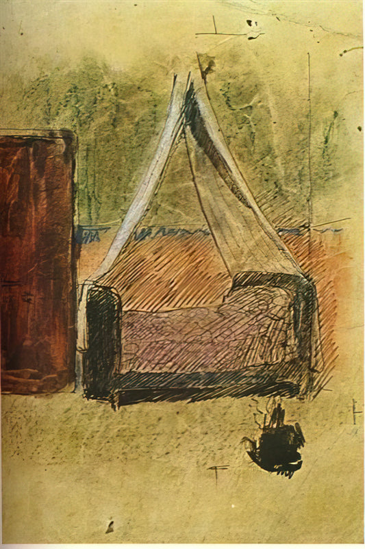 Picasso Blue Nude Print: A Collector's Guide to the Masterpiece of Melancholy - Bed with mosquito nets by Pablo Picasso