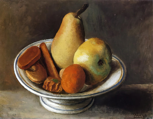 Picasso Canvas Art: A Collector's Guide to the Master's Revolutionary Works - Fruit Bowl with Fruit - 1918 by Pablo Picasso