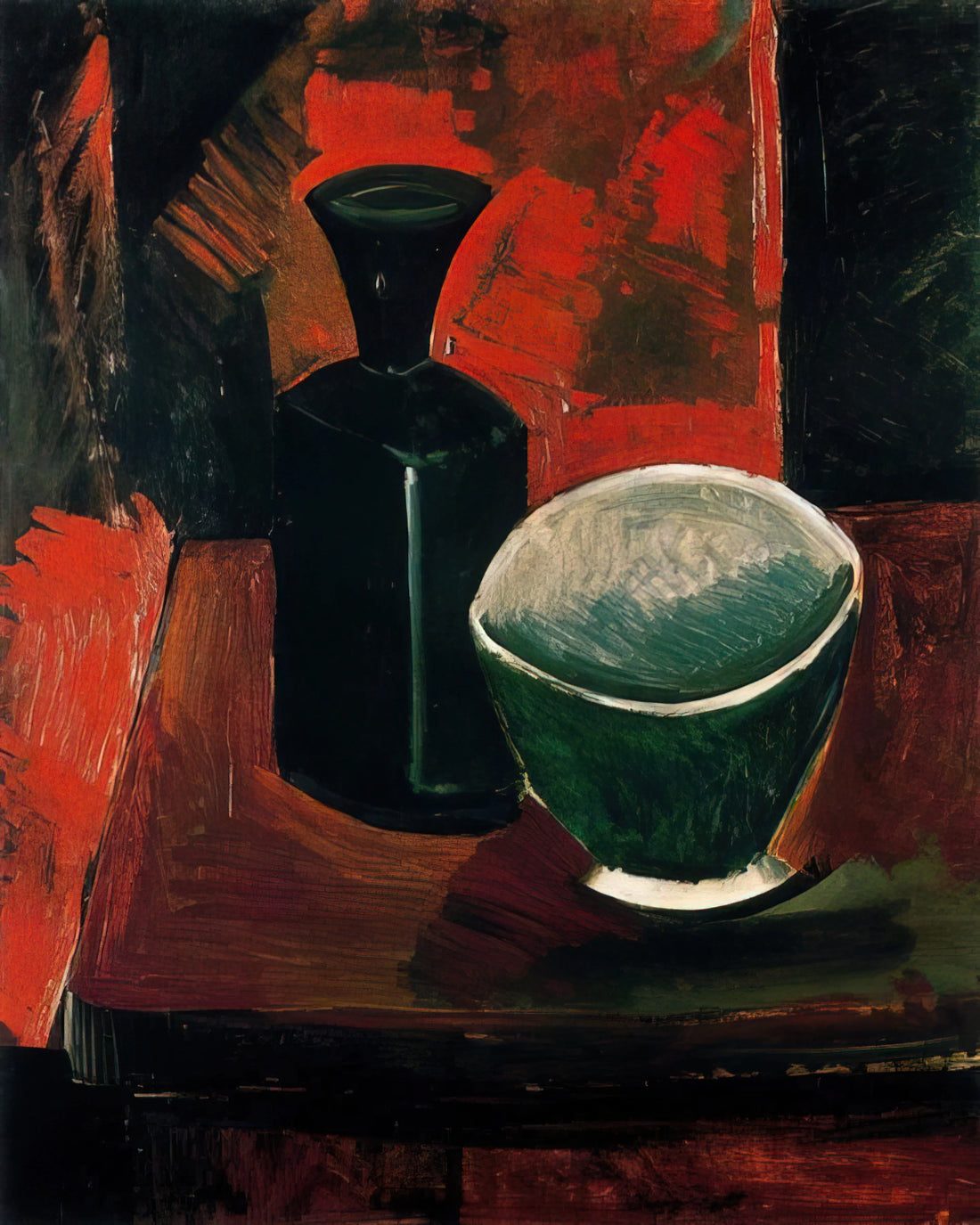 Picasso's La Ronde de la Jeunesse: A Masterpiece of Post-War Optimism and Artistic Reinvention - Green Pan and Black Bottle - 1908 by Pablo Picasso