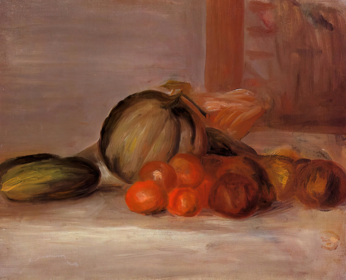 Pierre-Auguste Renoir in the Garden: A Celebration of Light, Leisure, and Impressionist Joy - Still Life with Melon by Pierre-Auguste Renoir