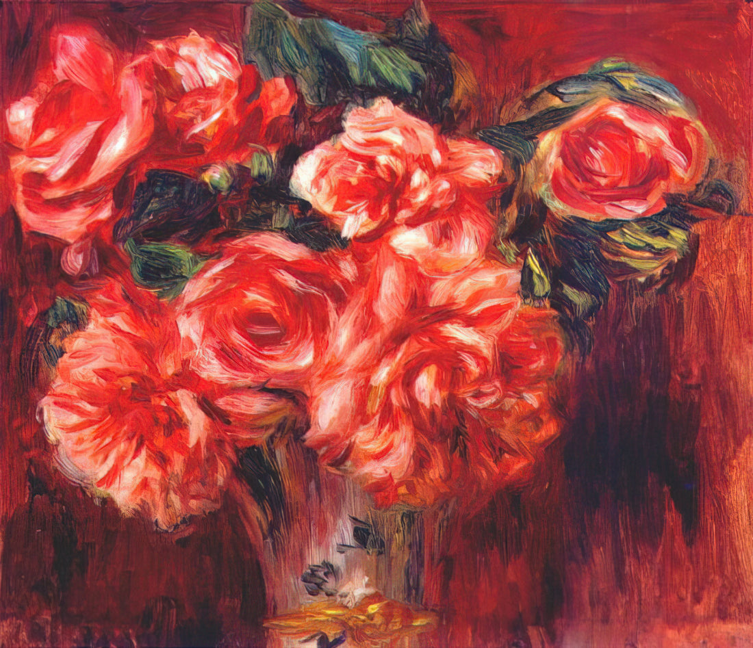 Pierre-Auguste Renoir: The Master of Light, Color, and Joyful Impressionism - Moss roses by Pierre-Auguste Renoir