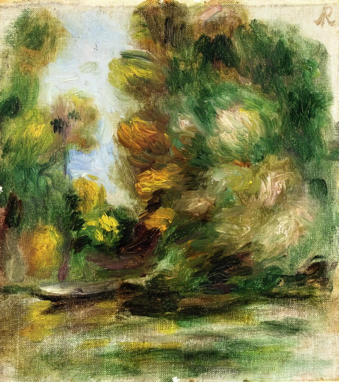 Pierre-Auguste Renoir's Woman with a Parasol in a Garden: A Masterpiece of Impressionist Light and Leisure - Banks of the River by Pierre-Auguste Renoir