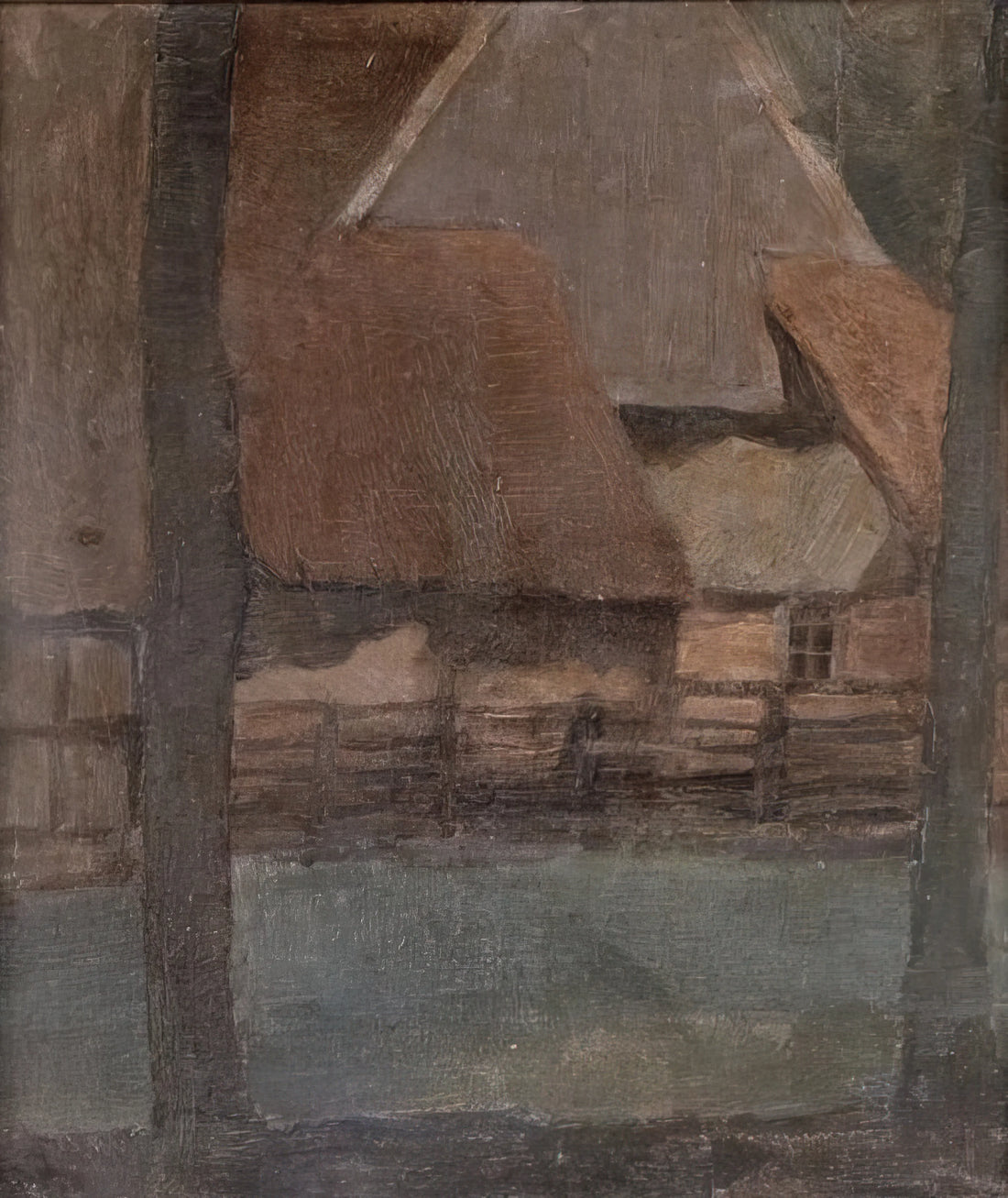 Piet Mondrian Sculpture: The Unseen Dimension of a Modernist Master - Gable Farm with trees by Piet Mondrian