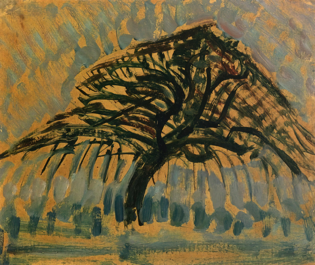 Piet Mondrian: The Revolutionary Geometry of Neoplasticism - Study for Blue Apple Tree Series by Piet Mondrian