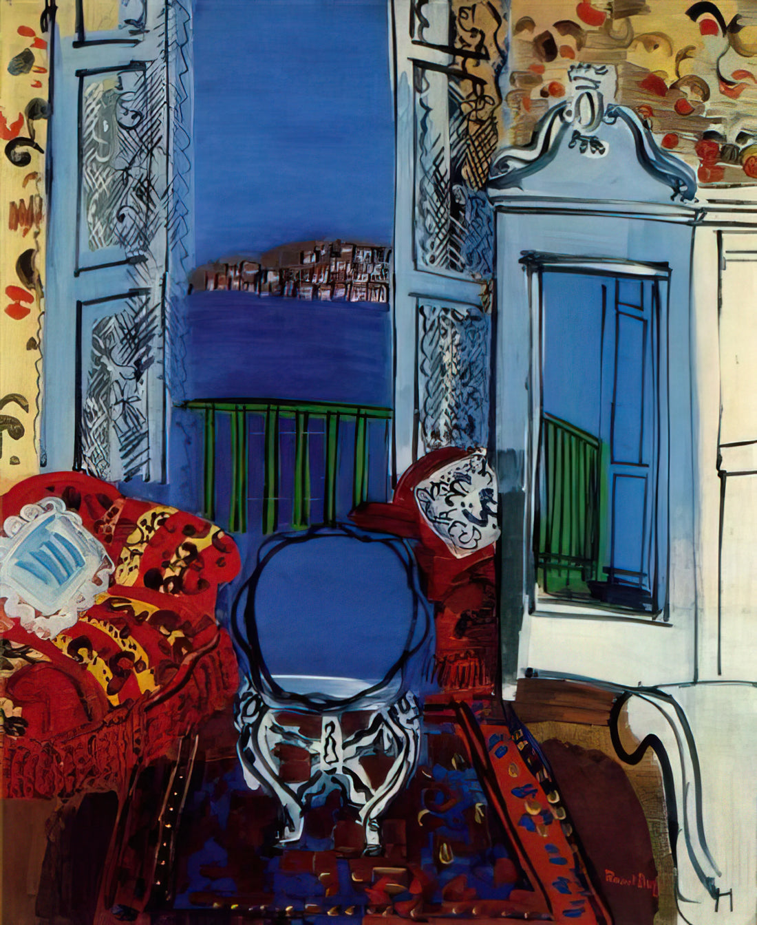 Raoul Dufy Acrylic Print: Capturing the Joyful Modernist Spirit in Contemporary Art - OPEN WINDOW 1928 by Raoul Dufy