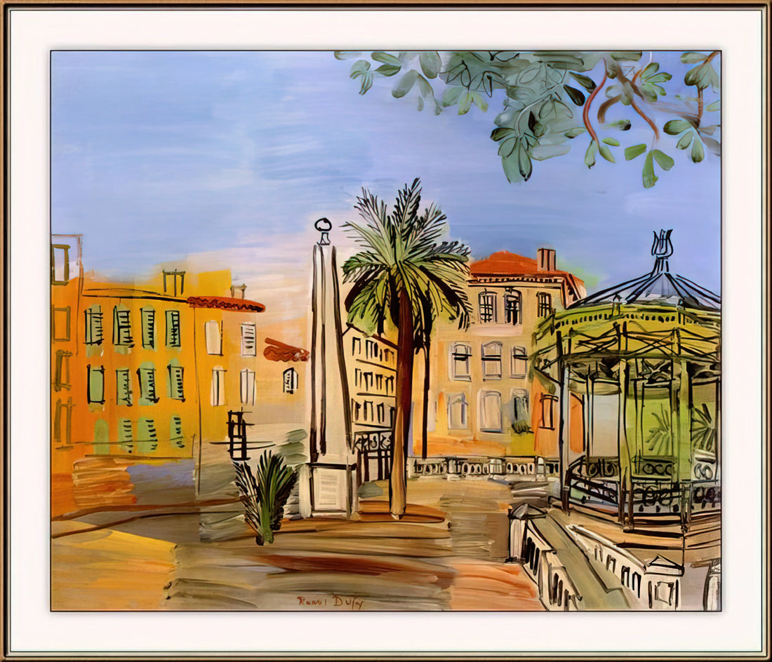 Raoul Dufy Art for Sale: A Collector's Guide to Acquiring Joyful Modernist Masterpieces - THE SQUARE IN HYERES by Raoul Dufy