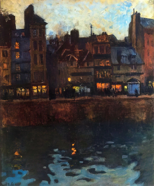 Raoul Dufy Paintings: A Joyful Exploration of Color, Light, and Modernist Innovation - PIER OF LE HAVRE IN THE EVENING 1901 by Raoul Dufy
