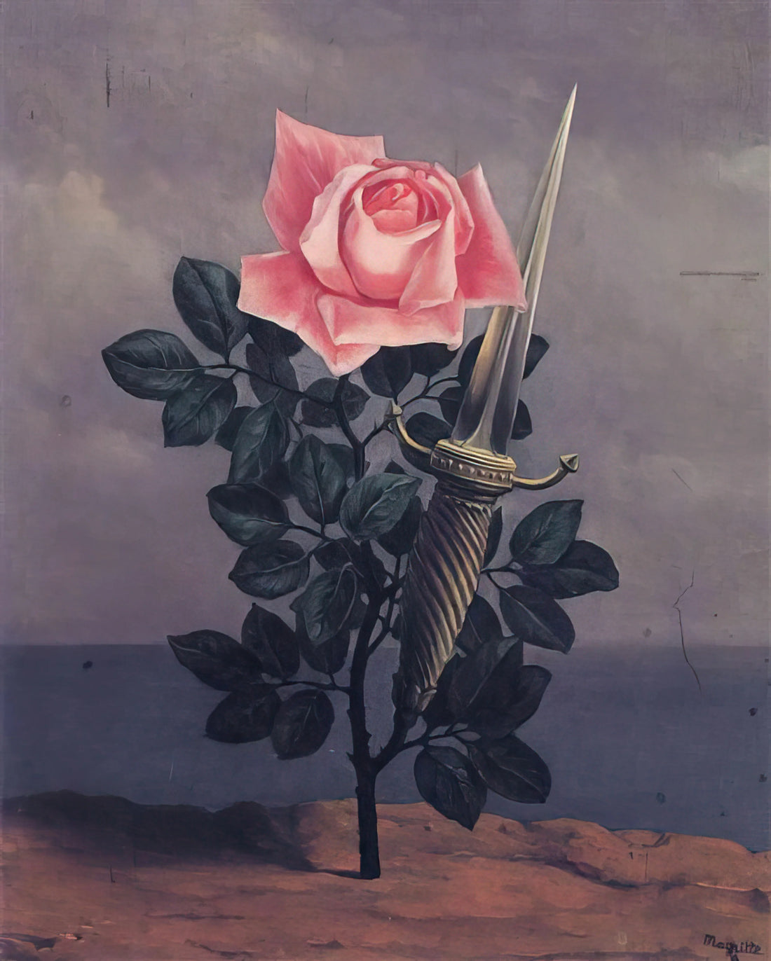 René Magritte Canvas: Exploring the Surrealist Master's Iconic Works and Legacy - THE BLOW TO THE HEART 1952 by Rene Magritte