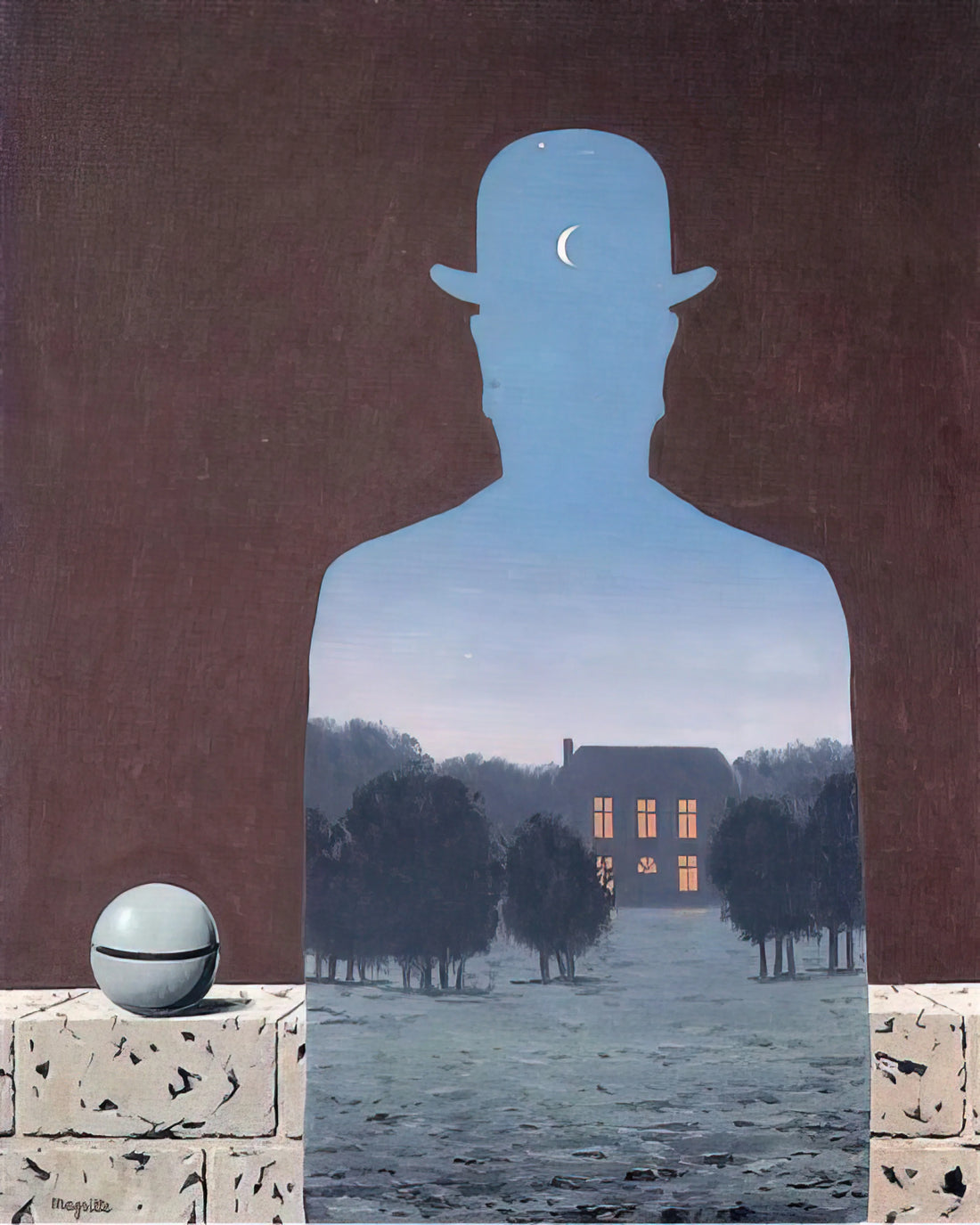 René Magritte Canvas: Exploring the Surrealist Master's Vision Through Museum-Quality Prints - THE HAPPY DONOR 1966 by Rene Magritte