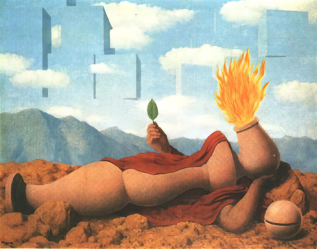 René Magritte's Tentative de l'Impossible: A Surrealist Masterpiece of Paradox and Perception - ELEMENTARY COSMOGONY 1949 by Rene Magritte