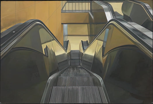 Richard Estes Art for Sale: A Collector's Guide to Photorealist Masterpieces - ESCALATOR 1970 by Richard Estes