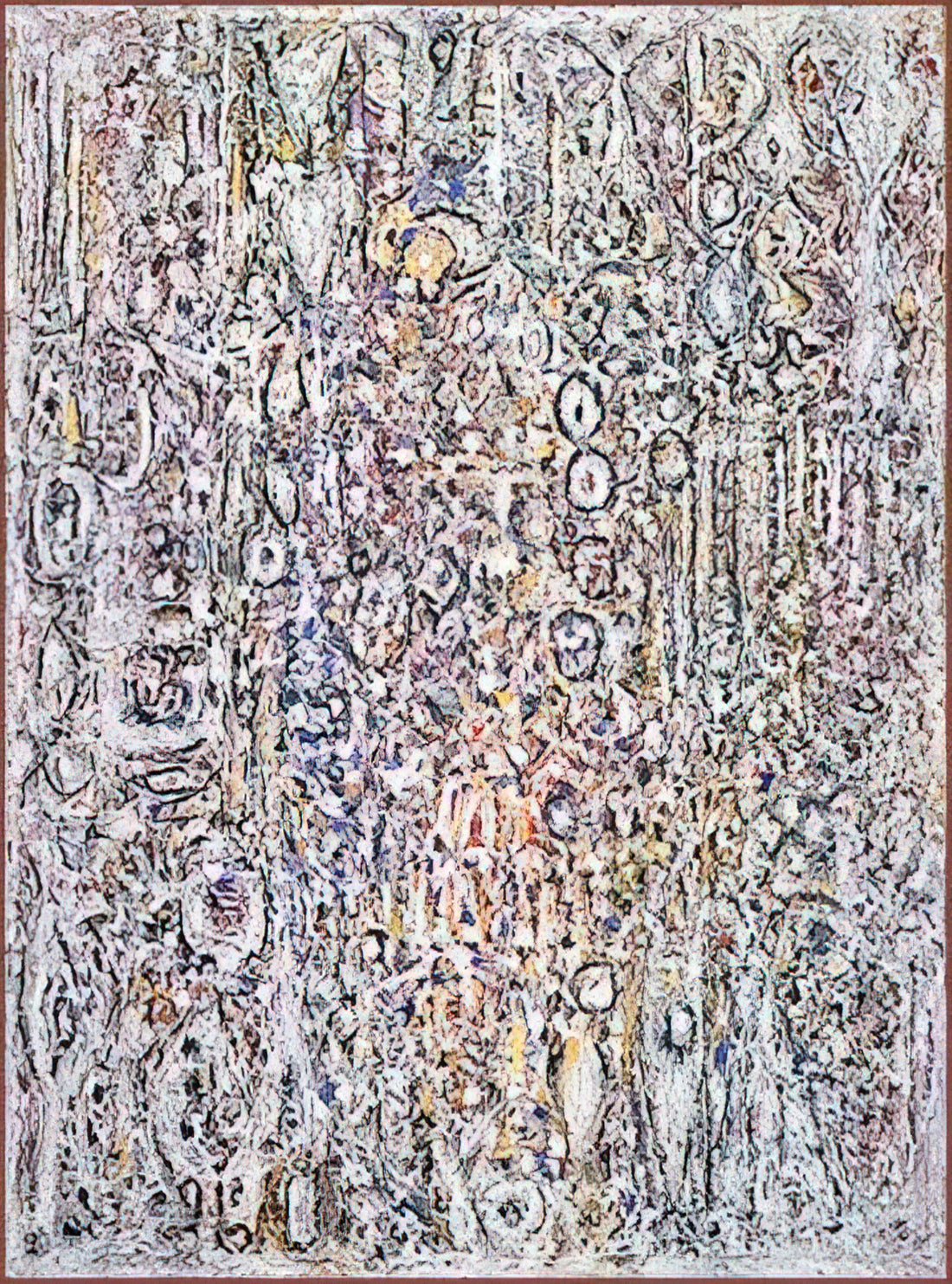 Richard Pousette-Dart Print: Exploring the Abstract Expressionist's Vision in Fine Art Reproduction - White Gothic No. 5 - 1961 by Richard Pousette-Dart