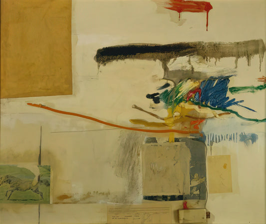 Robert Rauschenberg Paintings: The Combines That Redefined Modern Art - UNTITLED FORMERLY TITLED COLLAGE WITH HORSE 1957 by Robert Rauschenberg