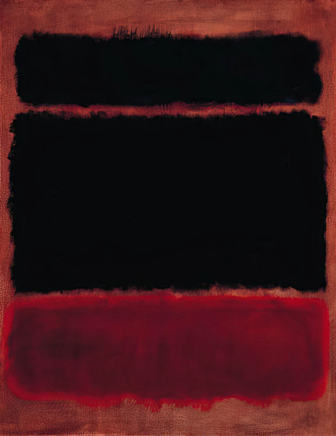 Rothko Mark Paintings: Decoding the Artist's Signature Style and Spiritual Depth - Black in Deep Red - 1957 by Mark Rothko
