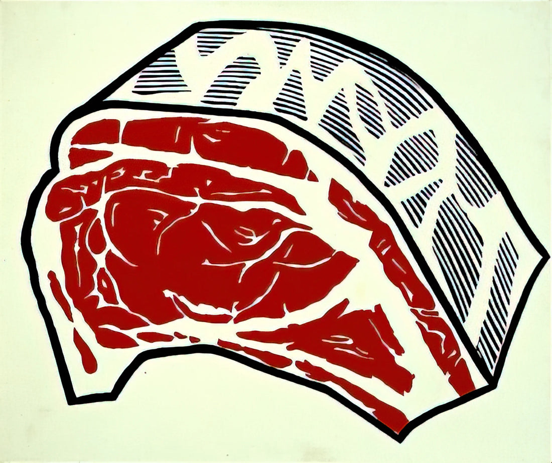 Roy Lichtenstein Acrylic Print: A Modern Masterpiece for Your Collection - STANDING RIB 1962 by Roy Lichtenstein