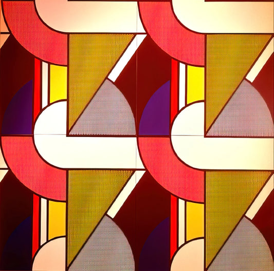 Roy Lichtenstein Brushed Aluminum Print: A Modernist Icon in Industrial Finish - MODULAR PAINTING WITH FOUR PANELS 2 1969 by Roy Lichtenstein
