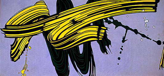 Roy Lichtenstein Framed Prints: A Definitive Guide to Pop Art Iconography - YELLOW AND GREEN BRUSHSTROKES 1966 by Roy Lichtenstein