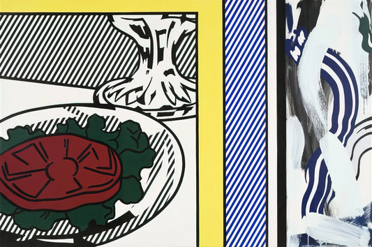 Roy Lichtenstein Oval Office: Pop Art's Presidential Commentary - TOMATO AND ABSTRACTION 1982 by Roy Lichtenstein