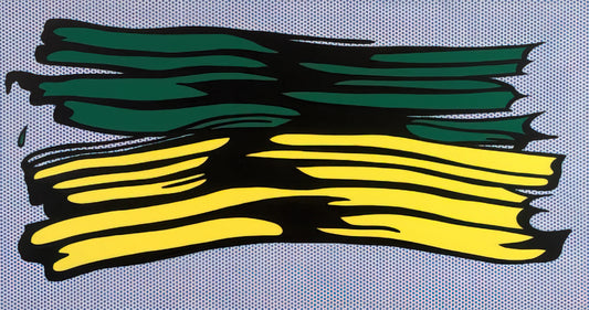 Roy Lichtenstein Paintings: Decoding the Pop Art Icon's Visual Language - YELLOW AND GREEN BRUSHSTROKES 1966 0 by Roy Lichtenstein