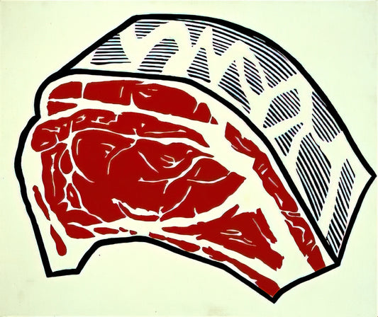 Roy Lichtenstein Screen Print: A Definitive Guide to Pop Art's Mechanical Masterpieces - STANDING RIB 1962 by Roy Lichtenstein