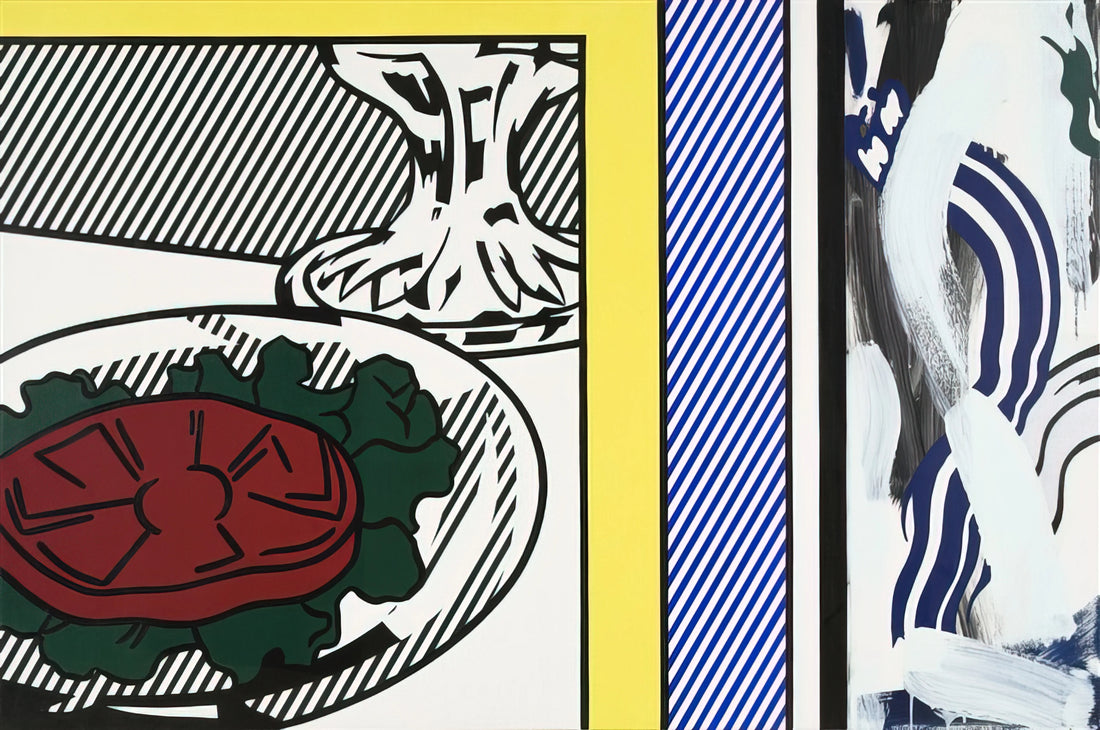 Roy Lichtenstein Temple of Apollo: Decoding Pop Art's Classical Dialogue - TOMATO AND ABSTRACTION 1982 by Roy Lichtenstein