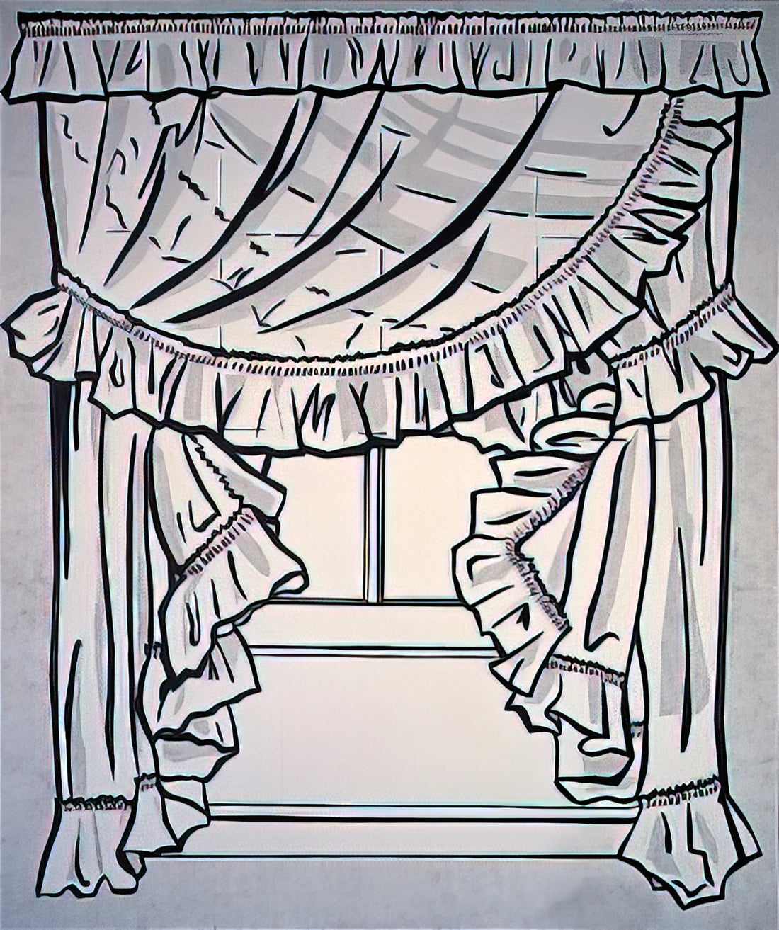 Roy Lichtenstein: The Pop Art Pioneer Who Transformed Comic Strips into Fine Art - CURTAINS 1962 by Roy Lichtenstein