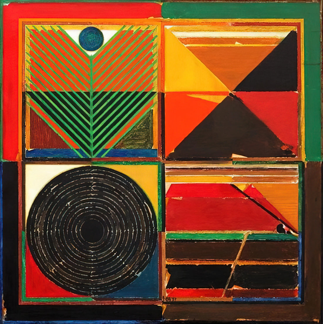 S.H. Raza: The Master of Geometric Abstraction and Spiritual Symbolism in Modern Indian Art - Ankuran - 1987 by S. H. Raza