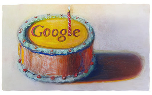 SFMOMA Wayne Thiebaud: A Deep Dive into the Artist's Legacy and Iconic Works - Google - 12th Birthday Cake Doodle - 2010 by Wayne Thiebaud