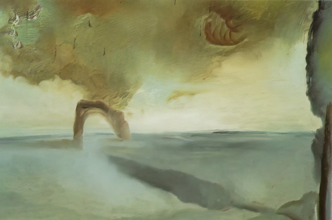 Salvador Dalí Paintings Price: A Collector's Guide to Value, Rarity & Investment - LANDSCAPE WITH ROCK IN THE SHAPE OF A TRIUMPHAL ARCH by Salvador Dali