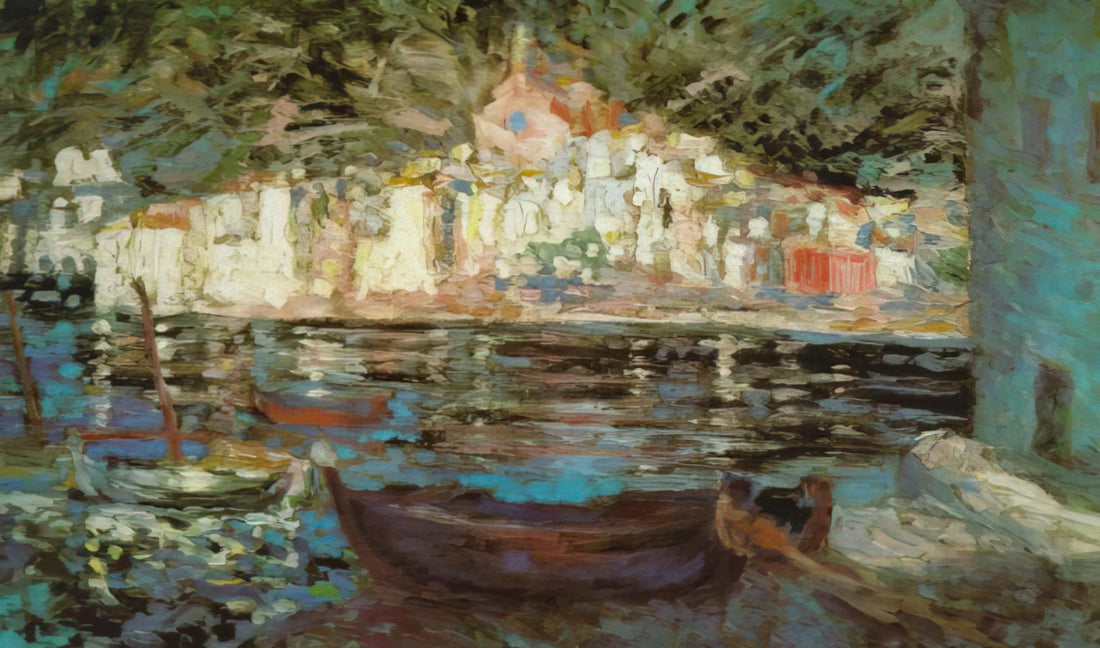 Salvador Dalí Paintings: A Journey Through Surrealist Masterpieces and Artistic Genius - VIEW OF CADAQUES FROM PLAYA POAL by Salvador Dali