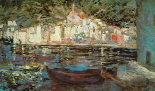 Salvador Dalí Paintings: A Journey Through Surrealist Masterpieces and Artistic Genius - VIEW OF CADAQUES FROM PLAYA POAL by Salvador Dali