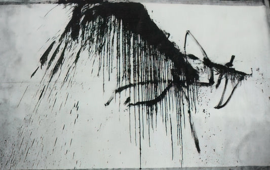 Salvador Dalí and Dante: A Surrealist's Divine Comedy - NIGHT IN THE HOTEL ABSTRACT IN BLACK AND WHITE by Salvador Dali