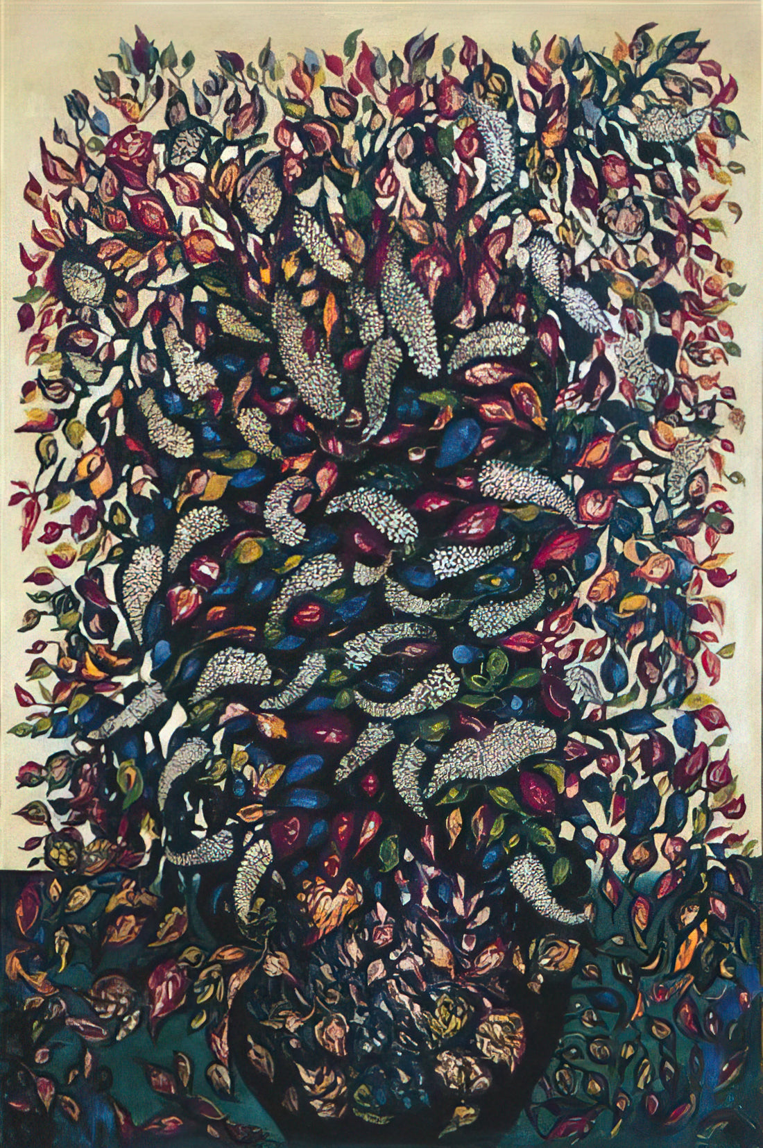 Seraphine Louis Framed Canvas Print: The Untamed Vision of a French Outsider Artist - Fleurs et fruits - 1920 by Seraphine Louis