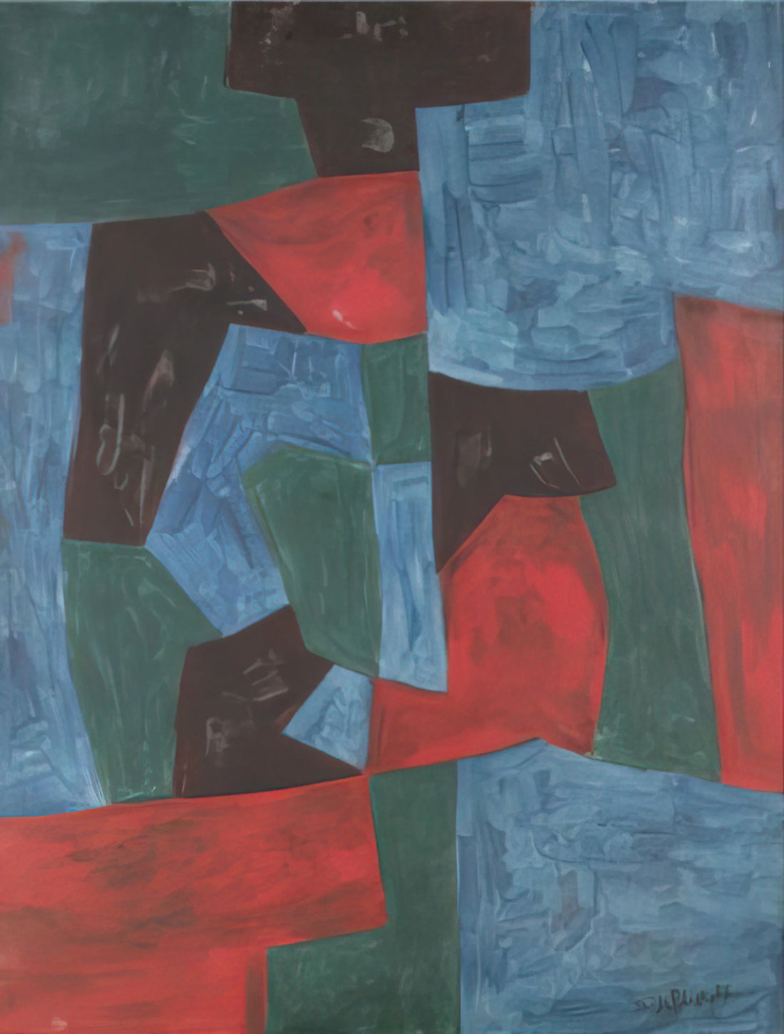 Sergei Poliakoff: The Unfolding Canvas of Lyrical Abstraction - Composition abstraite - 1958 by Serge Poliakoff