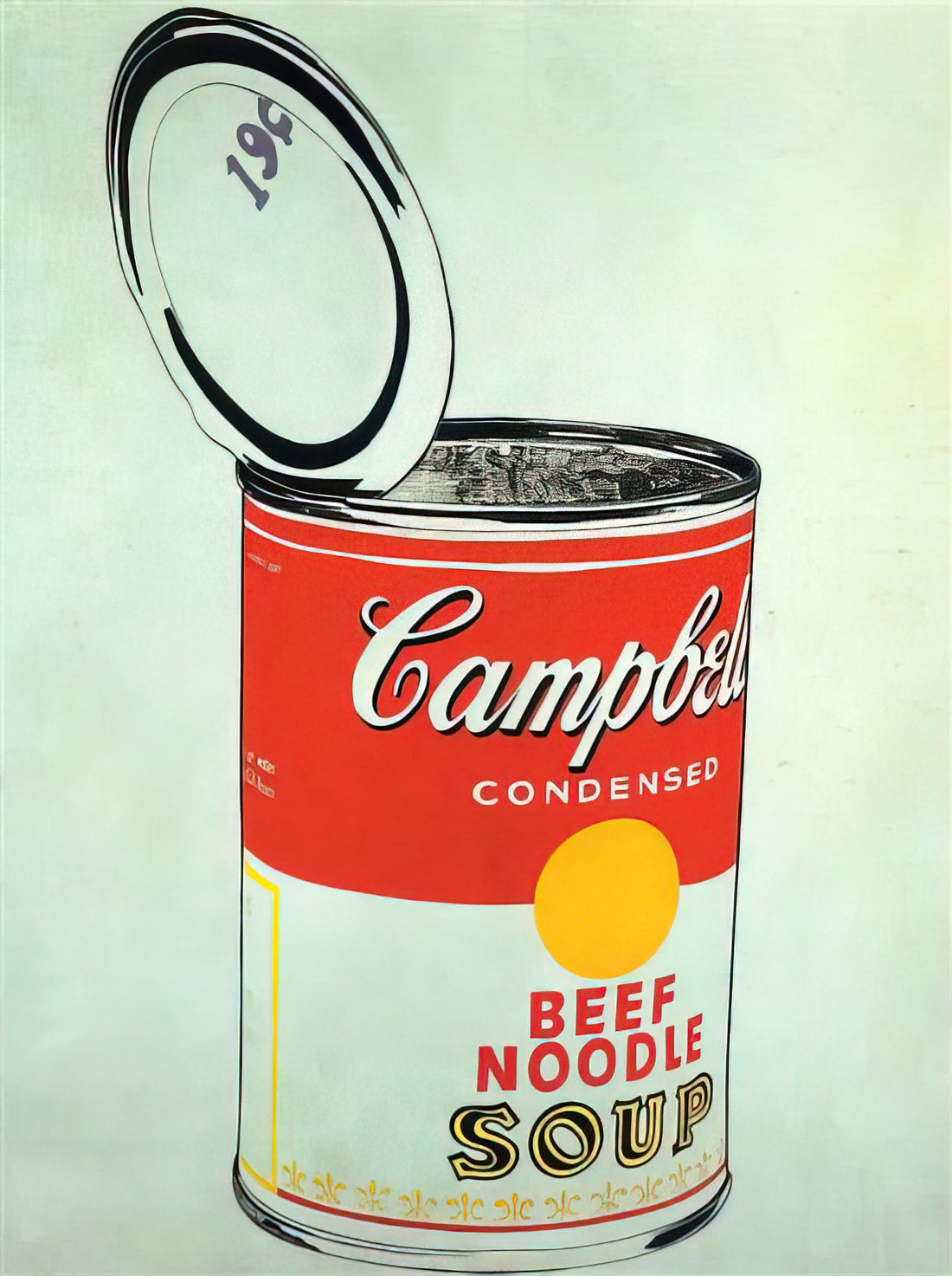 Silk Screen Andy Warhol: The Revolutionary Technique That Defined Pop Art - Big Campbell's Soup Can 19c  Beef Noodle  by Andy Warhol
