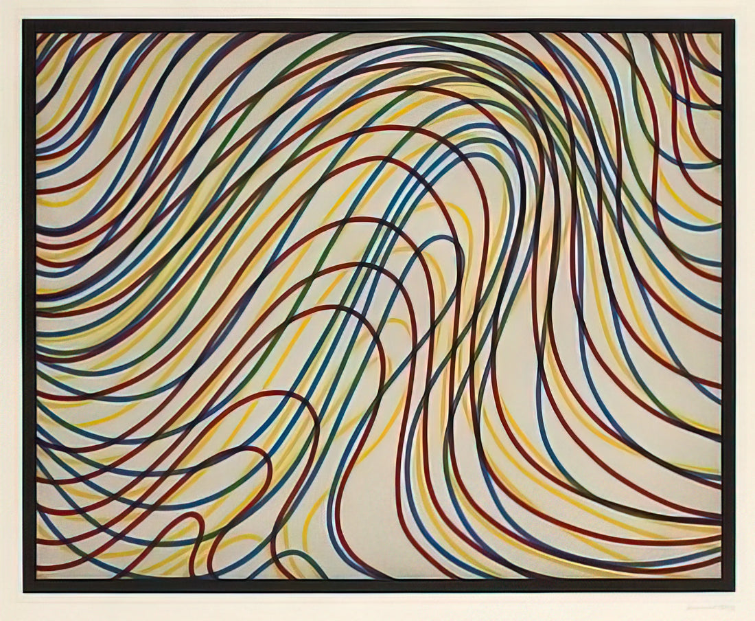 Sol LeWitt Lincoln Center Print: A Masterpiece of Conceptual Art in Public Space - Wavy Lines with Black Border by Sol LeWitt