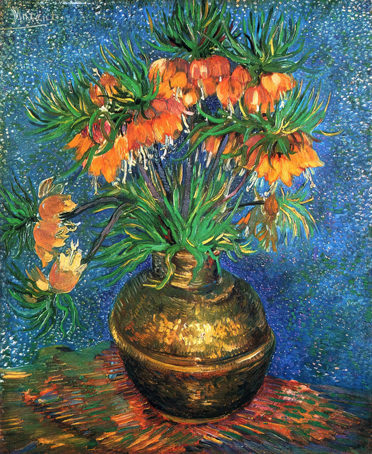 Starry Night Framed Canvas: A Collector's Guide to Van Gogh's Masterpiece - Fritillaries in a Copper Vase by Vincent van Gogh