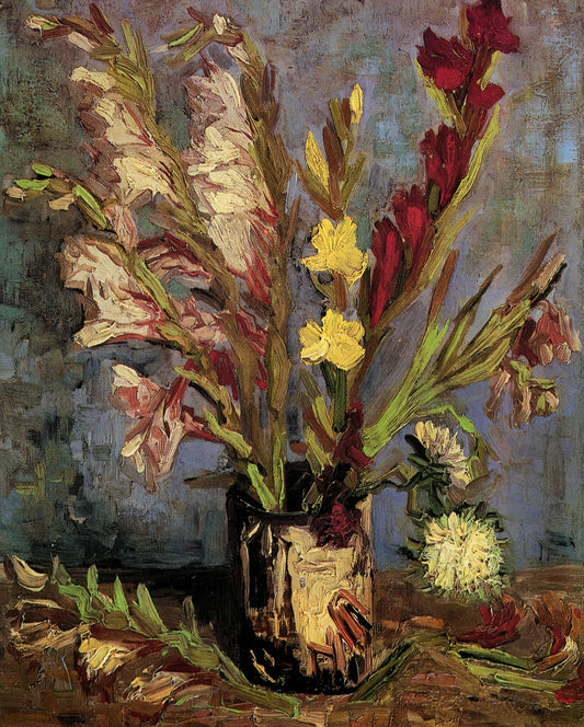 Starry Night Van Gogh Reproduction: A Collector's Guide to Artistry and Authenticity - Vase with Gladioli by Vincent van Gogh