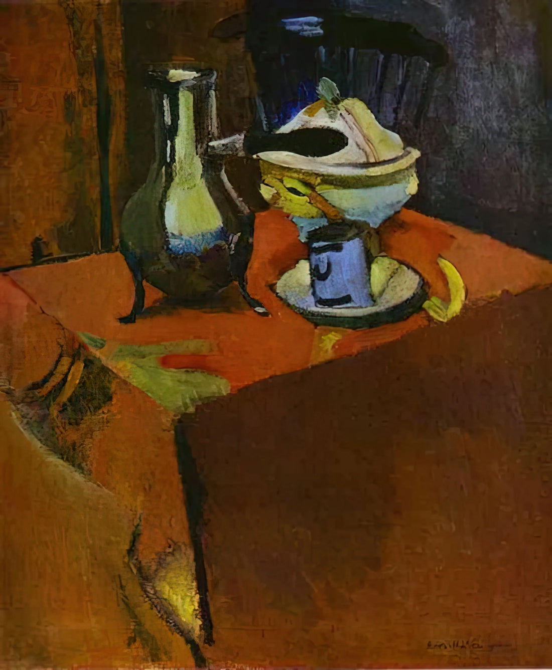 Still Life with Pomegranates by Matisse: A Masterpiece of Color and Form - DISHES ON A TABLE 1900 by Henri Matisse