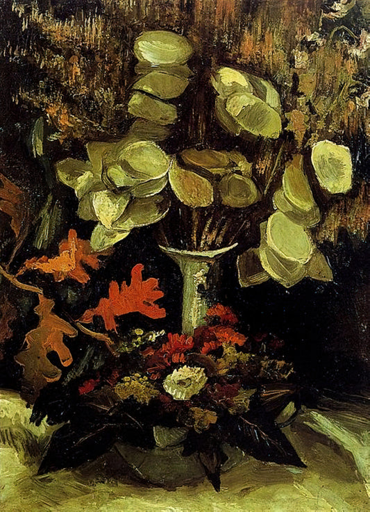 Sunflower Museum Van Gogh: A Deep Dive into the Artist's Golden Masterpieces - Vase with Honesty by Vincent van Gogh
